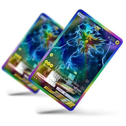 Flex Designs Holographic Credit Card Pokemon Zapdos Pocket Card Full Skins - Anime Pokemon Holographic Credit Card & Debit Card Skin