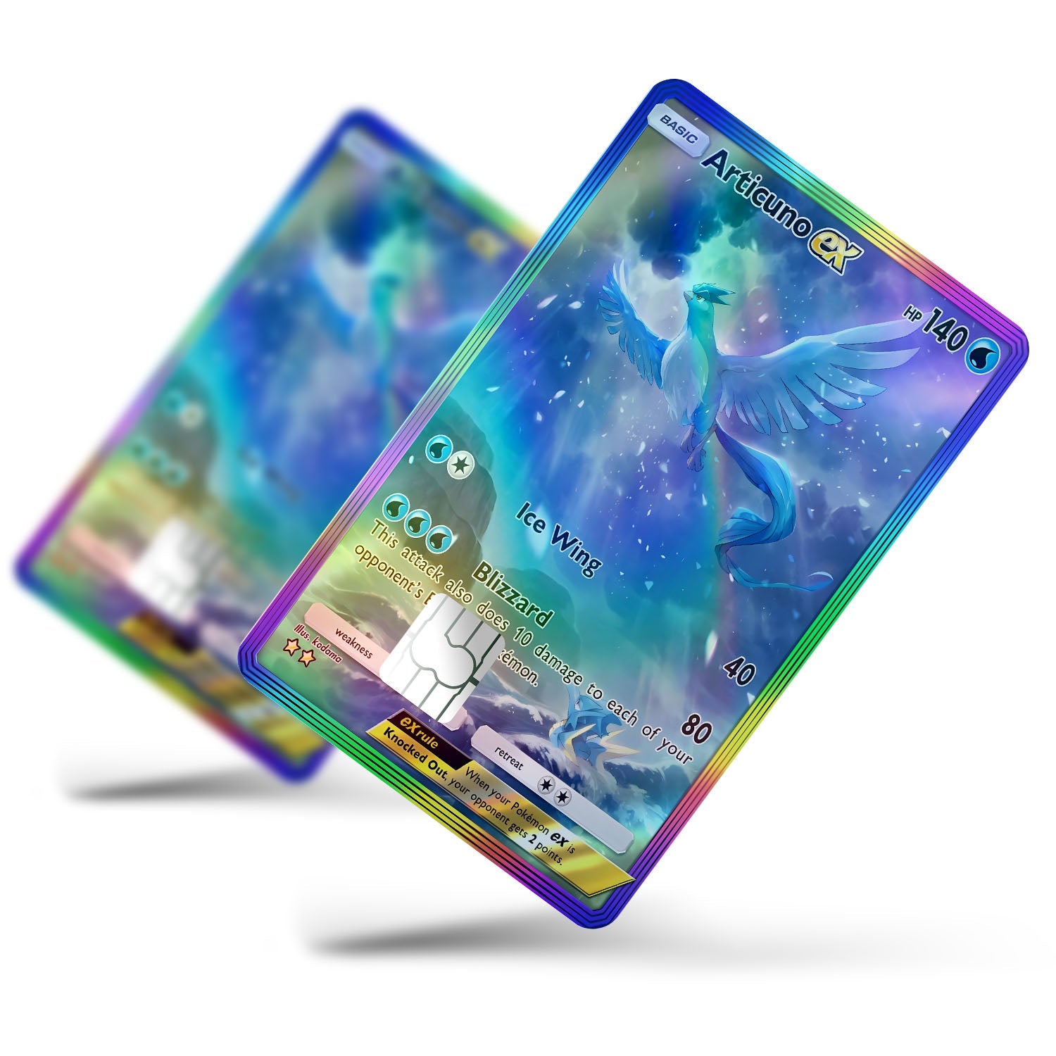 Flex Designs Holographic Credit Card Pokemon Articuno Pocket Card Full Skins - Anime Pokemon Holographic Credit Card & Debit Card Skin