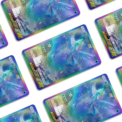 Flex Designs Holographic Credit Card Pokemon Articuno Pocket Card Window Skins - Anime Pokemon Holographic Credit Card & Debit Card Skin