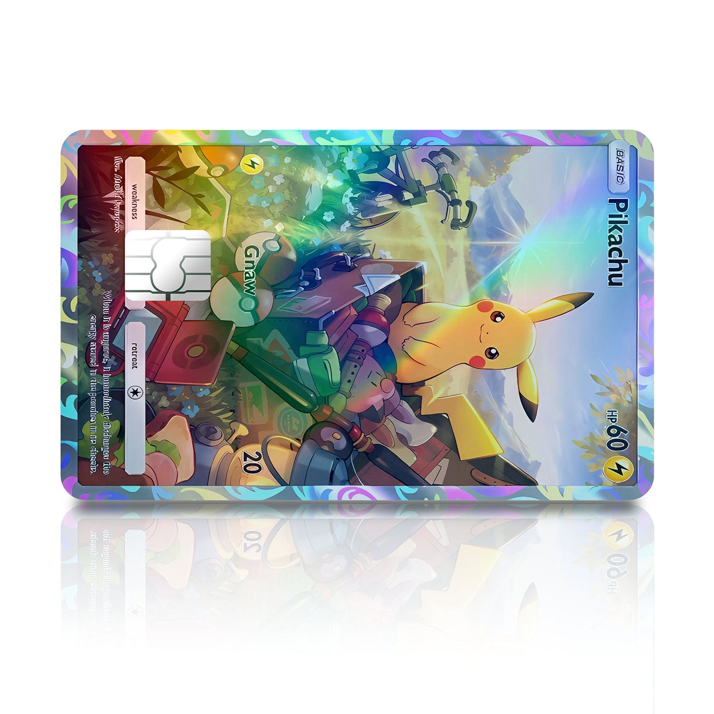 Flex Designs Holographic Credit Card Pokemon Pikachu Pocket Card Full Skins - Anime Pokemon Holographic Credit Card & Debit Card Skin