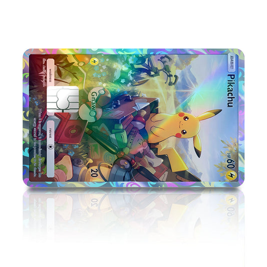 Flex Designs Holographic Credit Card Pokemon Pikachu Pocket Card Full Skins - Anime Pokemon Holographic Credit Card & Debit Card Skin