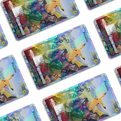 Flex Designs Holographic Credit Card Pokemon Pikachu Pocket Card Window Skins - Anime Pokemon Holographic Credit Card & Debit Card Skin