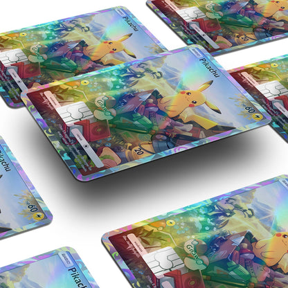 Flex Designs Holographic Credit Card Pokemon Pikachu Pocket Card Window Skins - Anime Pokemon Holographic Credit Card & Debit Card Skin