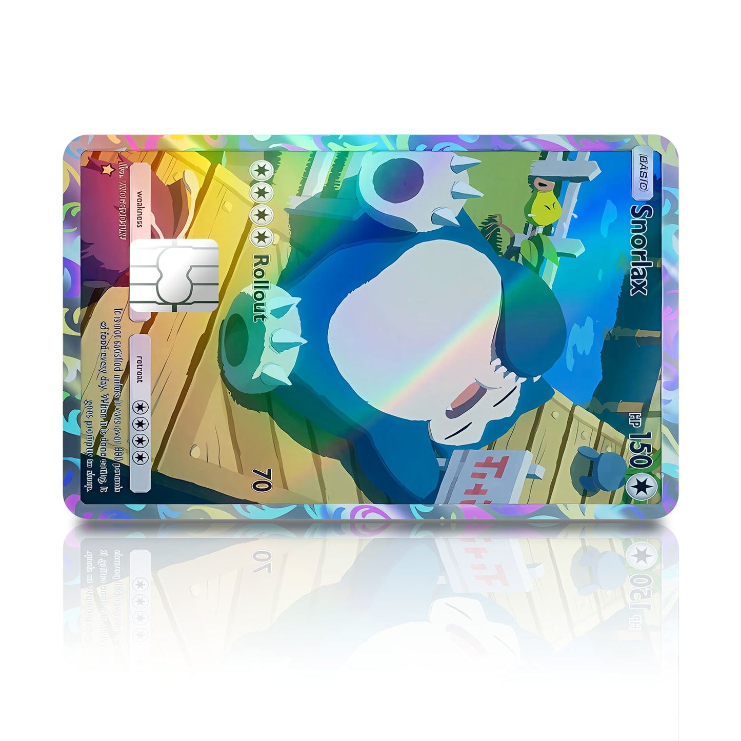 Flex Designs Holographic Credit Card Pokemon Snorlax Pocket Card Full Skins - Anime Pokemon Holographic Credit Card & Debit Card Skin