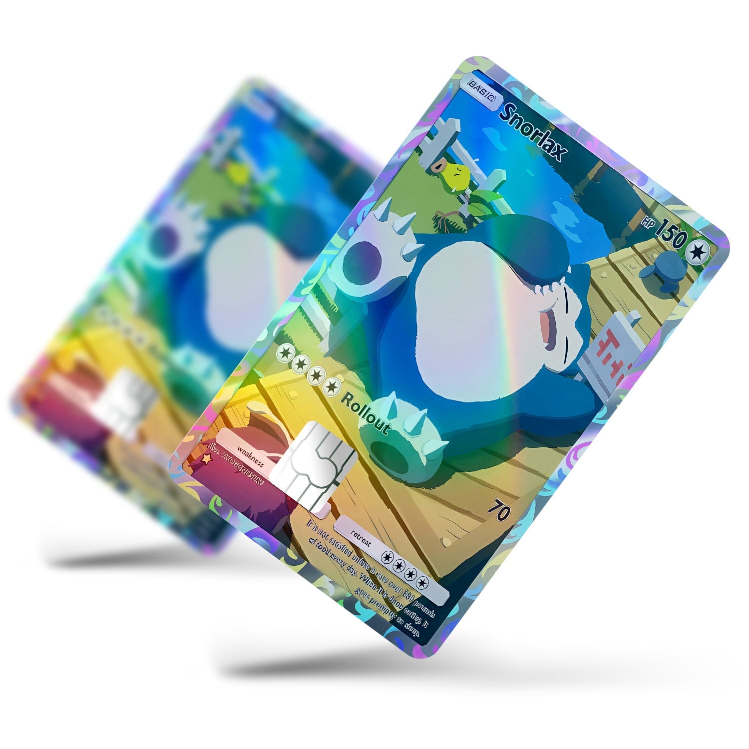 Flex Designs Holographic Credit Card Pokemon Snorlax Pocket Card Full Skins - Anime Pokemon Holographic Credit Card & Debit Card Skin