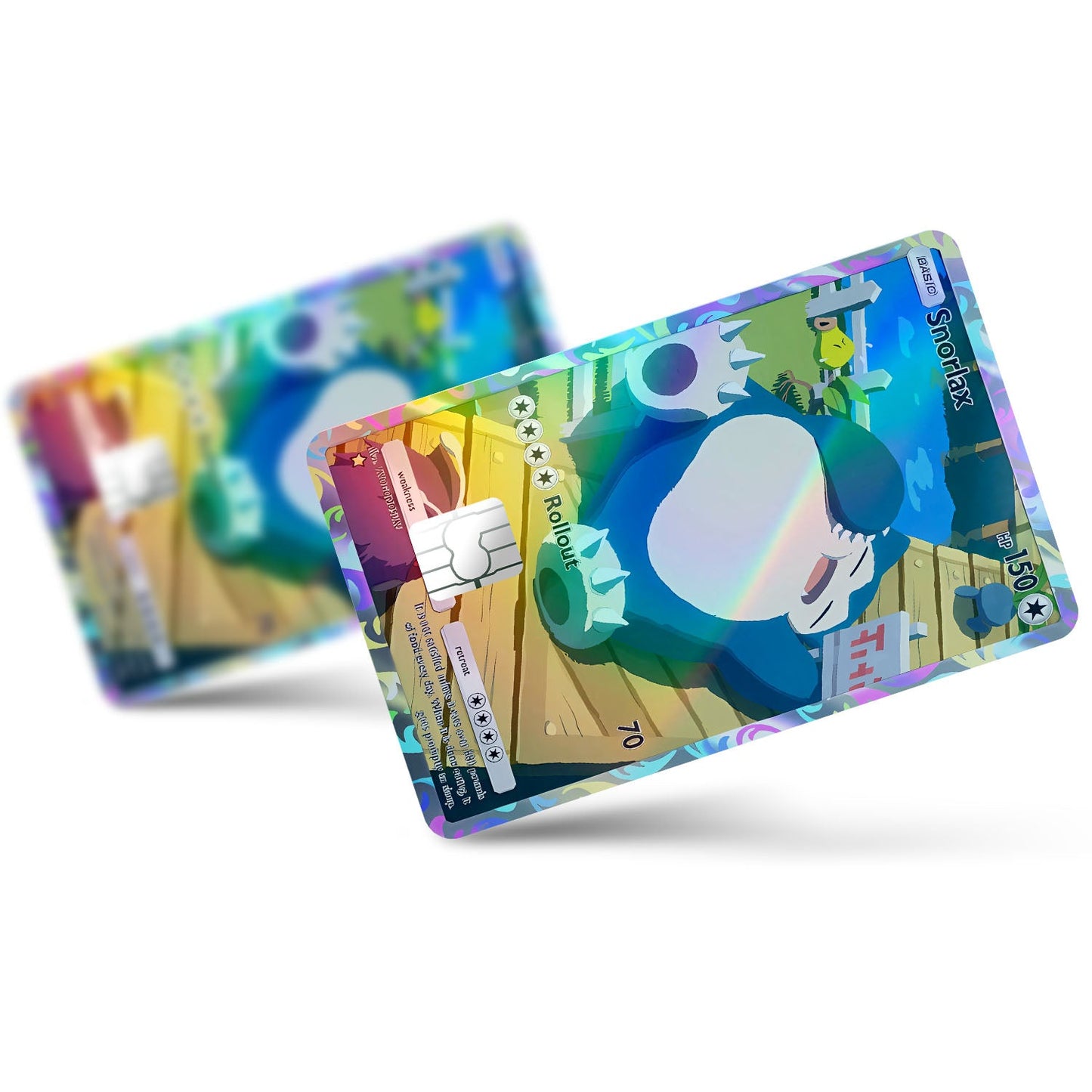 Flex Designs Holographic Credit Card Pokemon Snorlax Pocket Card Full Skins - Anime Pokemon Holographic Credit Card & Debit Card Skin