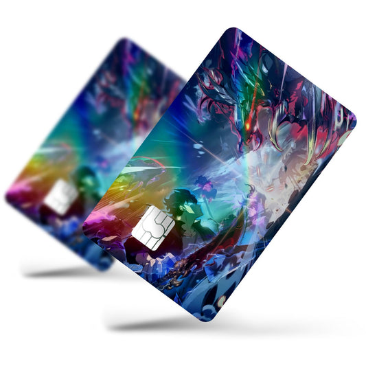Flex Designs Holographic Credit Card Solo Leveling Sung Jinwoo vs Beru Full Skins - Anime Solo Leveling Holographic Credit Card & Debit Card Skin