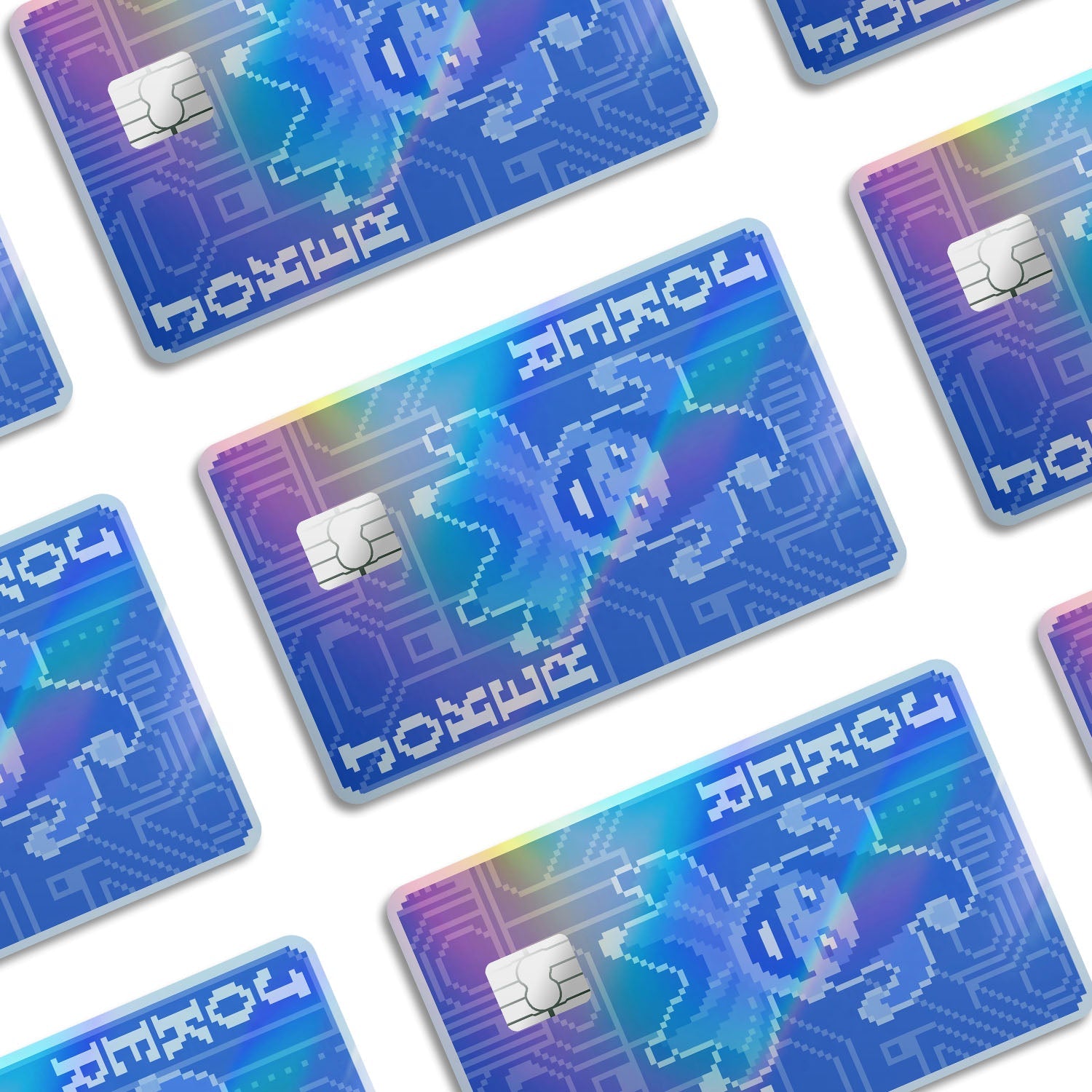 Flex Designs Holographic Credit Card Balatro Blueprint Joker Window Skins - Gaming Balatro Holographic Credit Card & Debit Card Skin