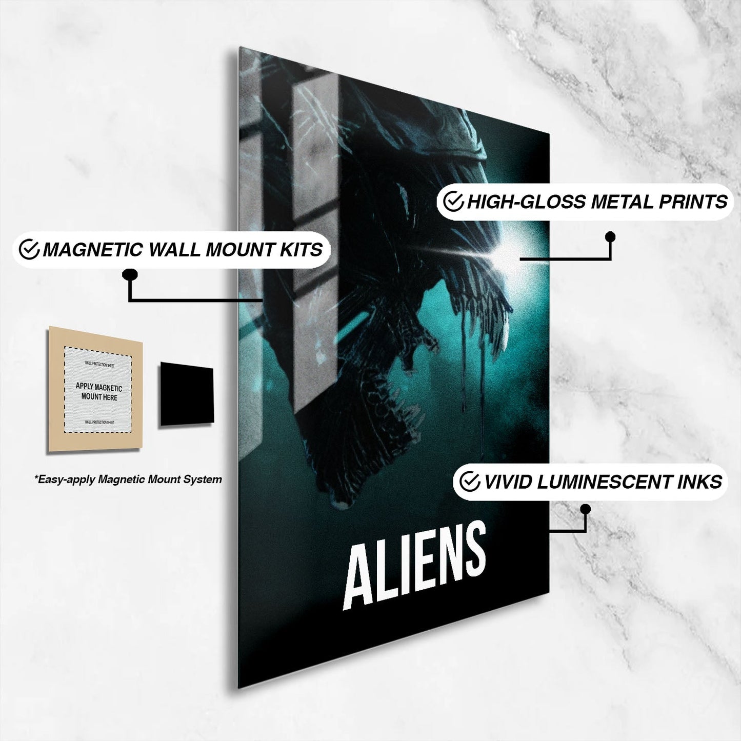 Flex Designs Metal Poster Aliens Classic 16 x 24" Home Goods - Movie 1986 Movie Metal Poster