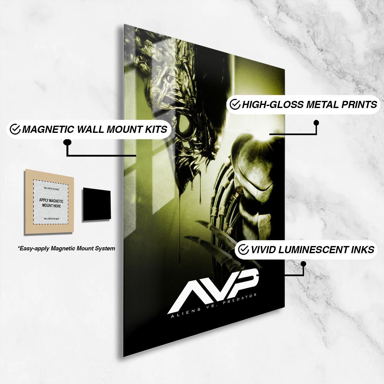 Flex Designs Metal Poster AVP Alien vs Predator Classic 16 x 24" Home Goods - Movie 2004 Movie Metal Poster