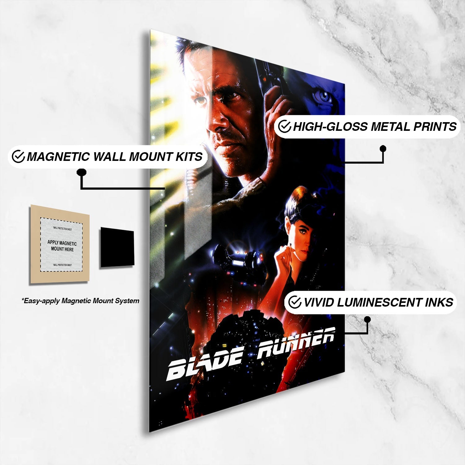 Flex Designs Metal Poster Blade Runner 16 x 24" Home Goods - Movie 1982 Movie Metal Poster