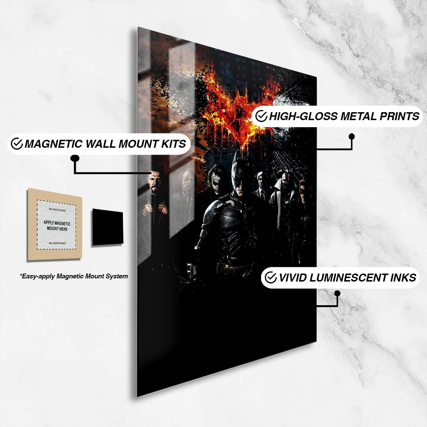 Flex Designs Metal Poster Christopher Nolans Batman Triology 16 x 24" Home Goods - Movie  Movie Metal Poster