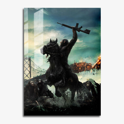 Flex Designs Metal Poster Dawn of the Planet of the Apes Key Art 11 x 17" Home Goods - Movie 2014 Movie Metal Poster