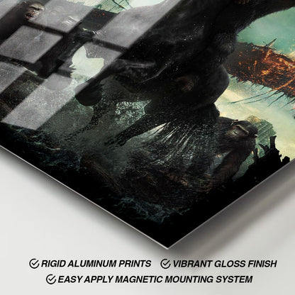Flex Designs Metal Poster Dawn of the Planet of the Apes Key Art 11 x 17" Home Goods - Movie 2014 Movie Metal Poster
