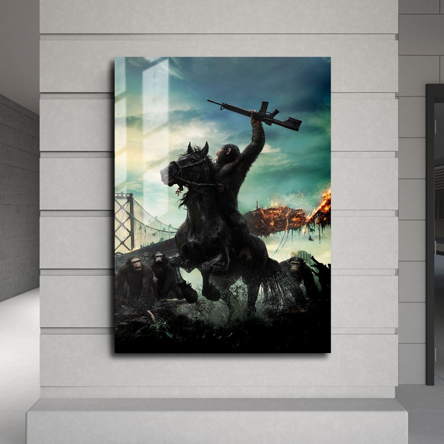 Flex Designs Metal Poster Dawn of the Planet of the Apes Key Art 24 x 36" Home Goods - Movie 2014 Movie Metal Poster