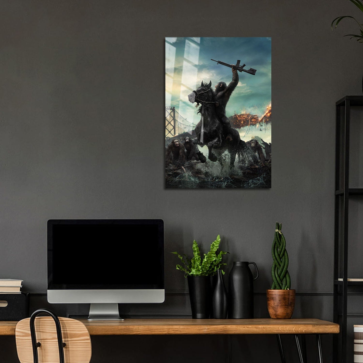 Flex Designs Metal Poster Dawn of the Planet of the Apes Key Art 5 x 7" Home Goods - Movie 2014 Movie Metal Poster