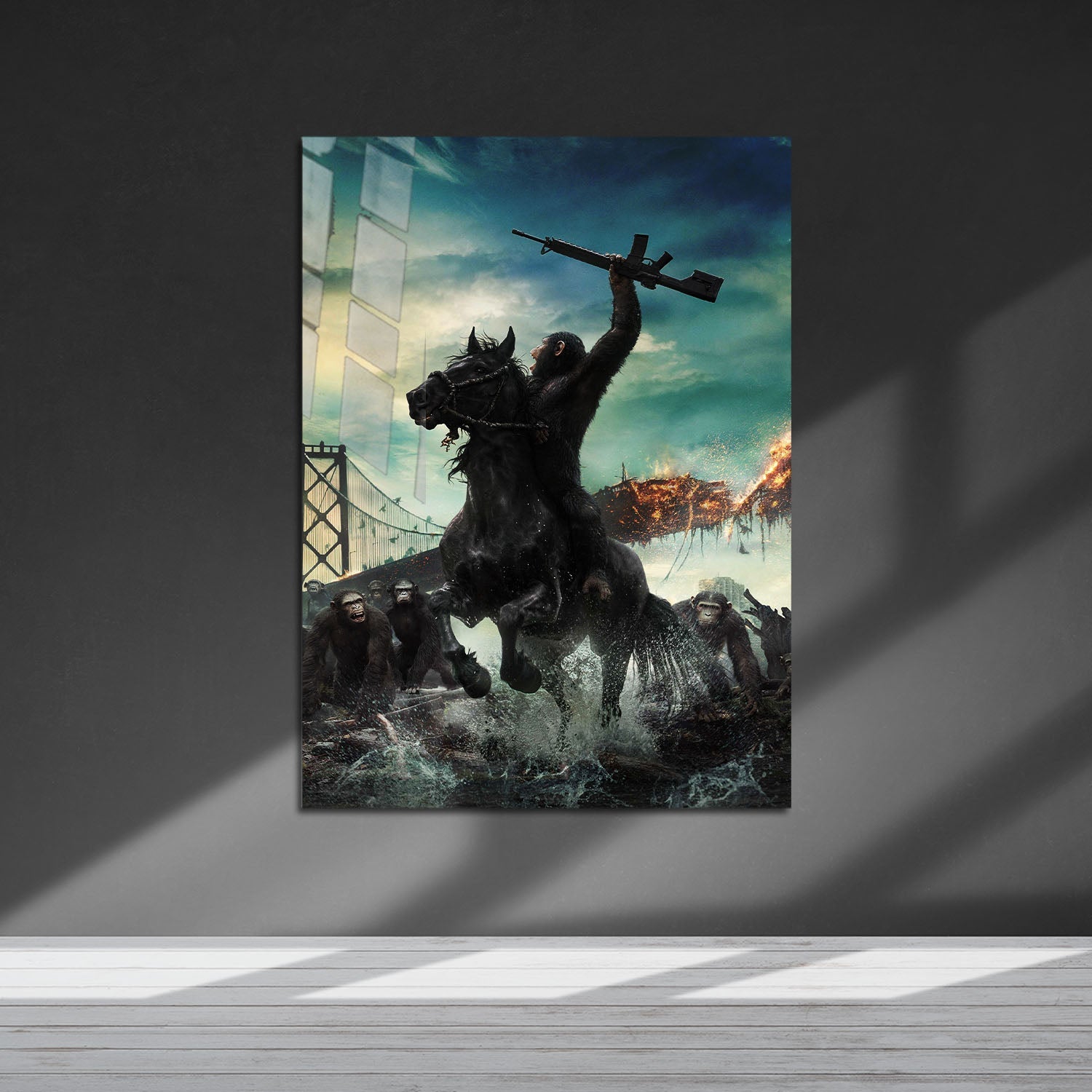 Flex Designs Metal Poster Dawn of the Planet of the Apes Key Art 5 x 7" Home Goods - Movie 2014 Movie Metal Poster
