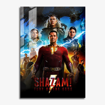 Flex Designs Metal Poster Shazam Fury of the Gods 11 x 17" Home Goods - Movie 2023 Movie Metal Poster