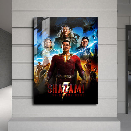 Flex Designs Metal Poster Shazam Fury of the Gods 24 x 36" Home Goods - Movie 2023 Movie Metal Poster