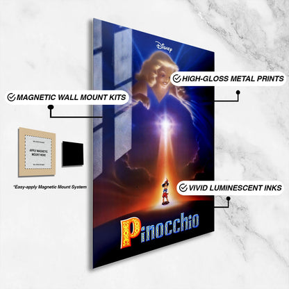 Flex Designs Metal Poster Pinocchio 16 x 24" Home Goods - Movie 1940 Movie Metal Poster