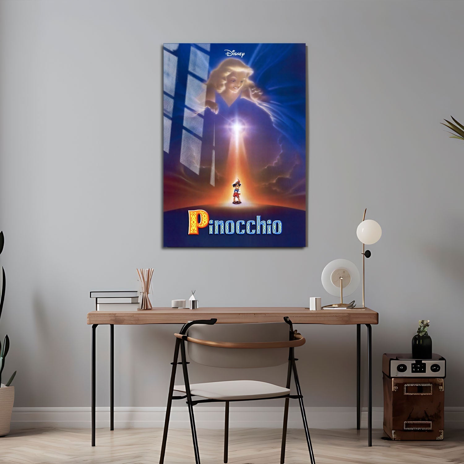 Flex Designs Metal Poster Pinocchio 24 x 36" Home Goods - Movie 1940 Movie Metal Poster