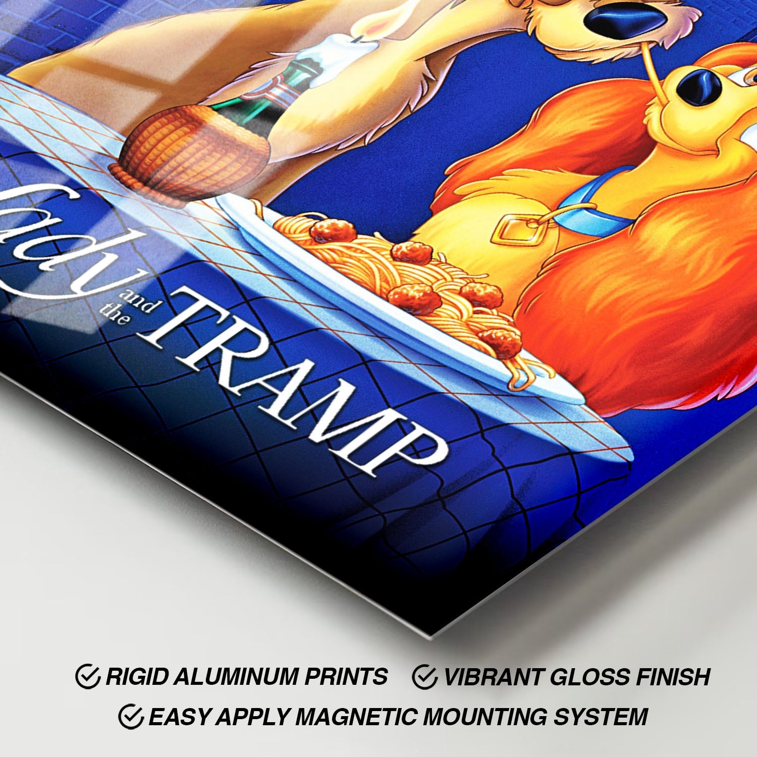 Flex Designs Metal Poster Lady and the Tramp 11 x 17" Home Goods - Movie 1955 Movie Metal Poster