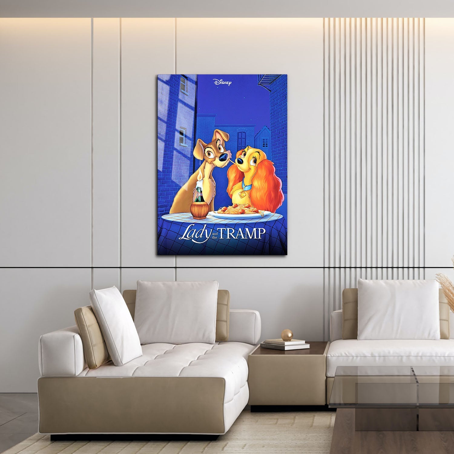 Flex Designs Metal Poster Lady and the Tramp 16 x 24" Home Goods - Movie 1955 Movie Metal Poster