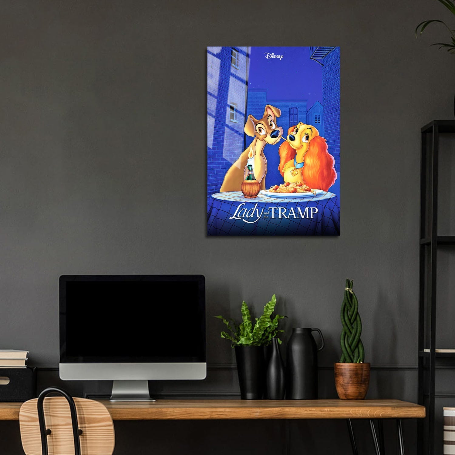 Flex Designs Metal Poster Lady and the Tramp 5 x 7" Home Goods - Movie 1955 Movie Metal Poster