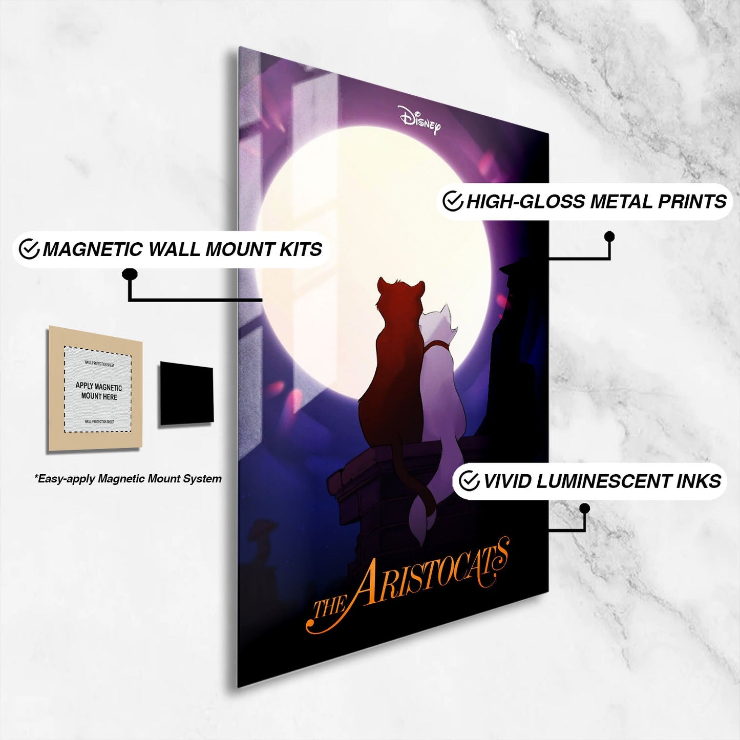 Flex Designs Metal Poster The Aristocats 16 x 24" Home Goods - Movie 1970 Movie Metal Poster
