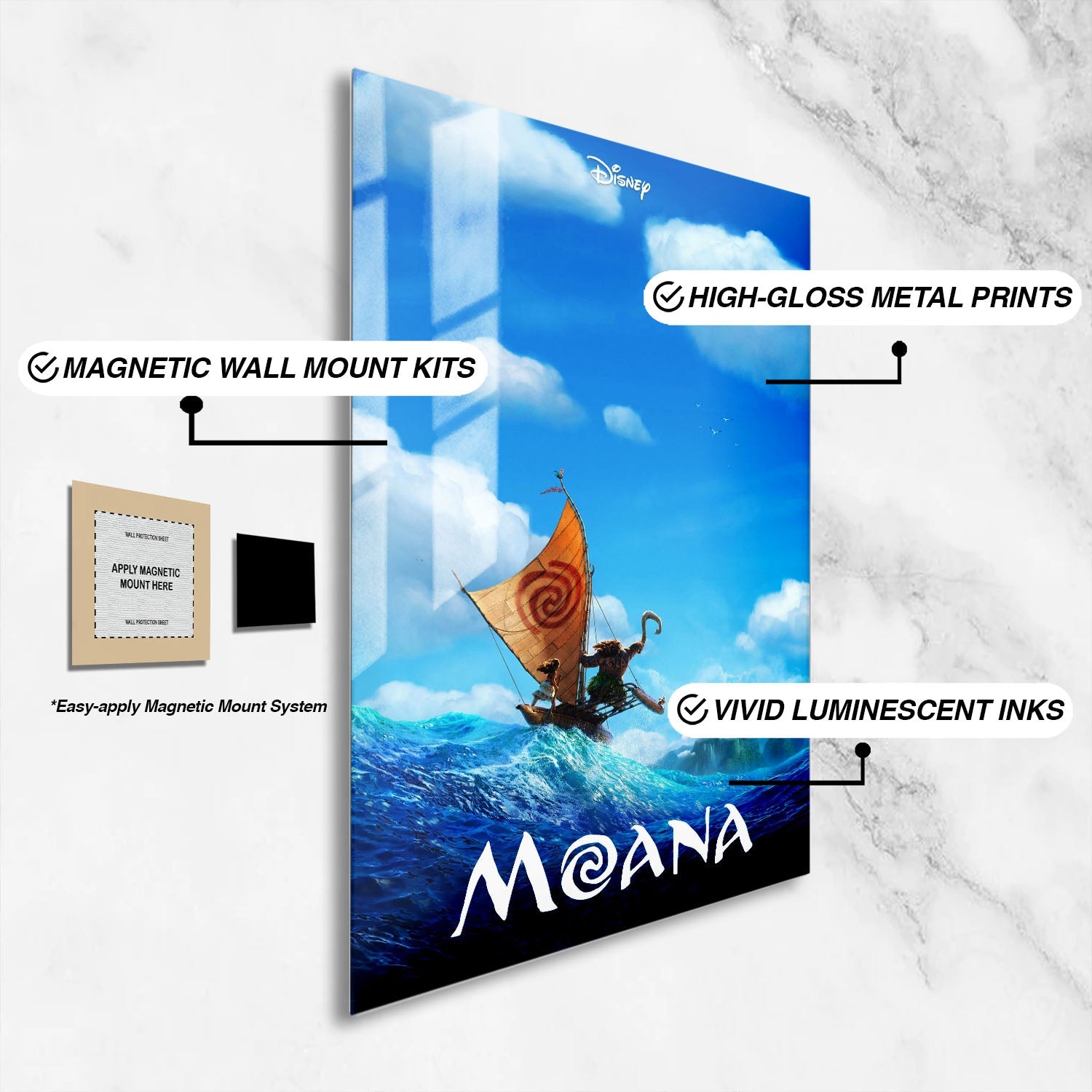 Flex Designs Metal Poster Moana 16 x 24" Home Goods - Movie 2016 Movie Metal Poster