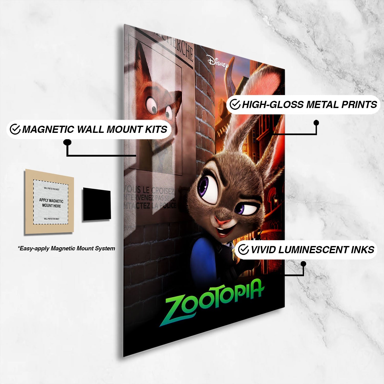 Flex Designs Metal Poster Zootopia 16 x 24" Home Goods - Movie 2016 Movie Metal Poster