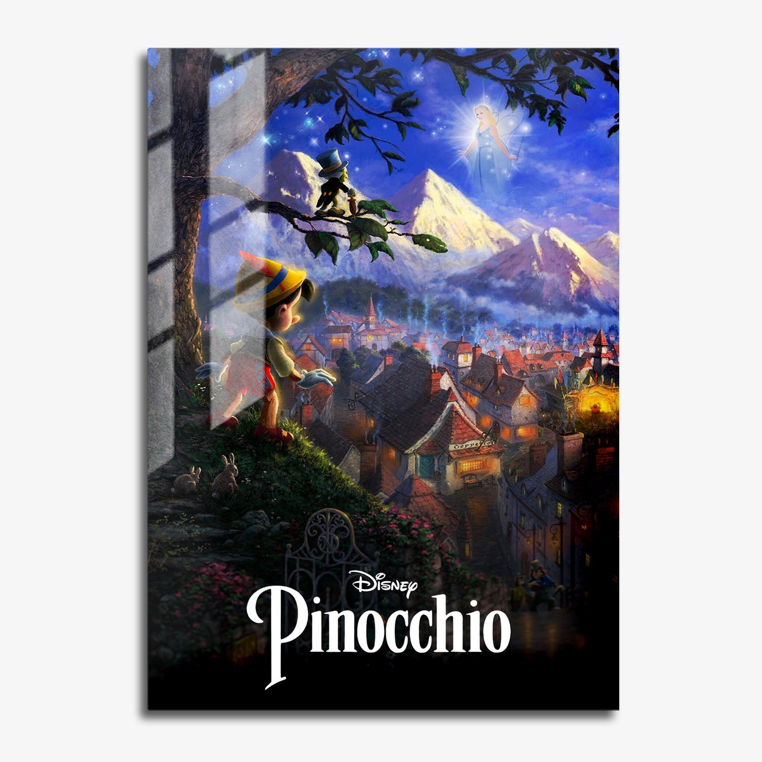 Flex Designs Metal Poster Pinocchio Classic 11 x 17" Home Goods - Movie 1940 Movie Metal Poster