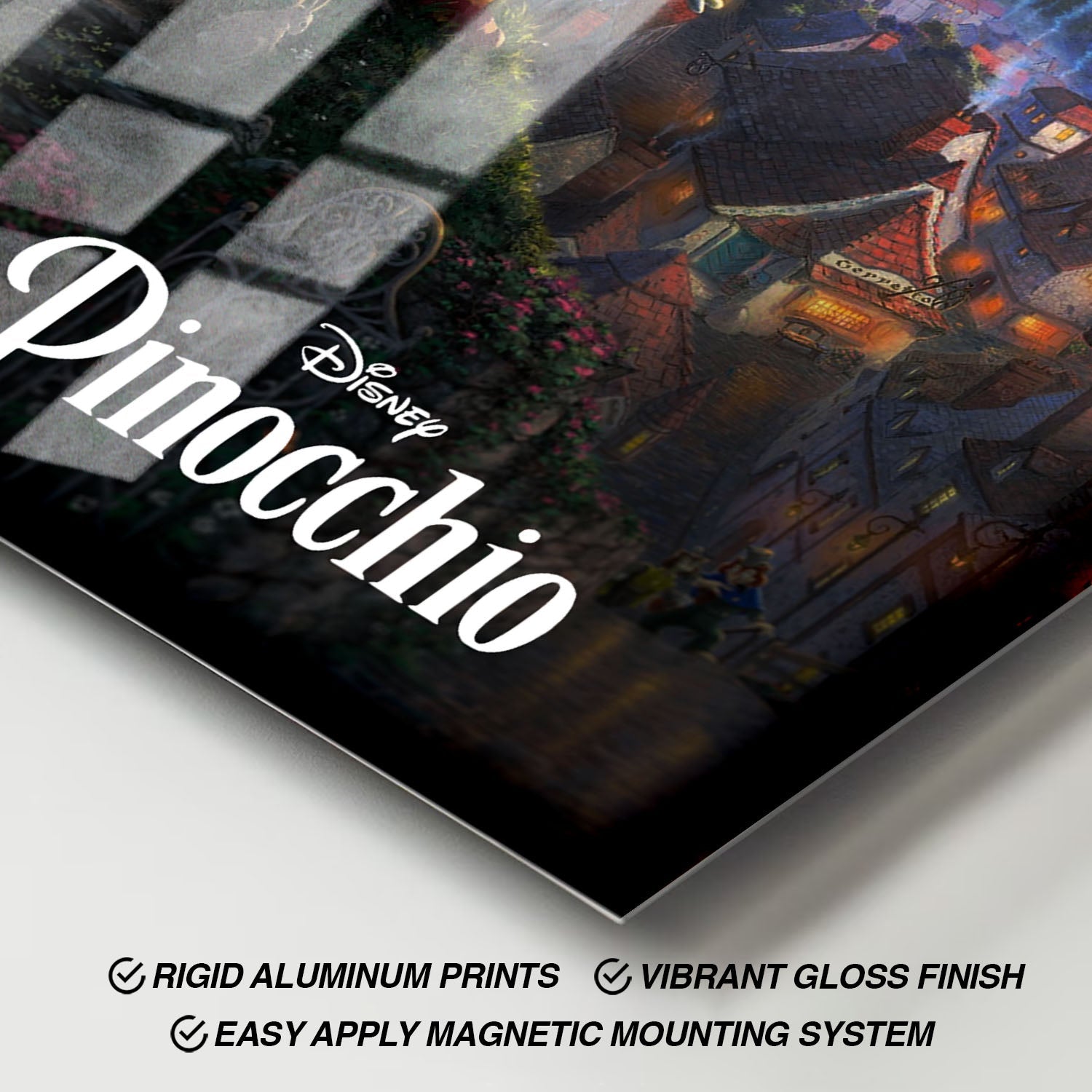 Flex Designs Metal Poster Pinocchio Classic 11 x 17" Home Goods - Movie 1940 Movie Metal Poster