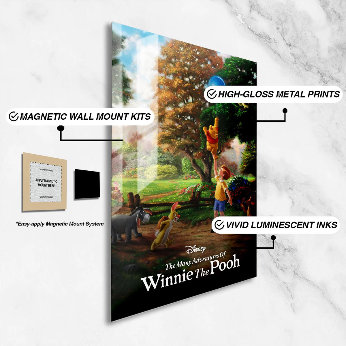 Flex Designs Metal Poster The Many Adventures of Winnie the Pooh Classic 16 x 24" Home Goods - Movie 1977 Movie Metal Poster