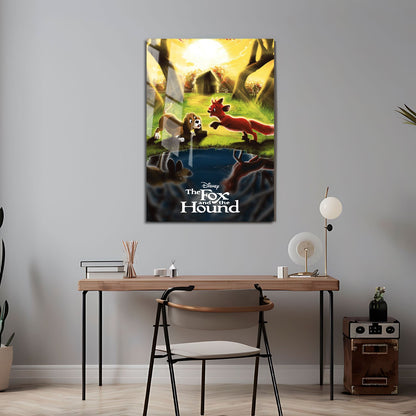 Flex Designs Metal Poster The Fox and the Hound Classic 24 x 36" Home Goods - Movie 1981 Movie Metal Poster
