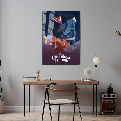 Flex Designs Metal Poster The Great Mouse Detective Classic 24 x 36" Home Goods - Movie 1986 Movie Metal Poster