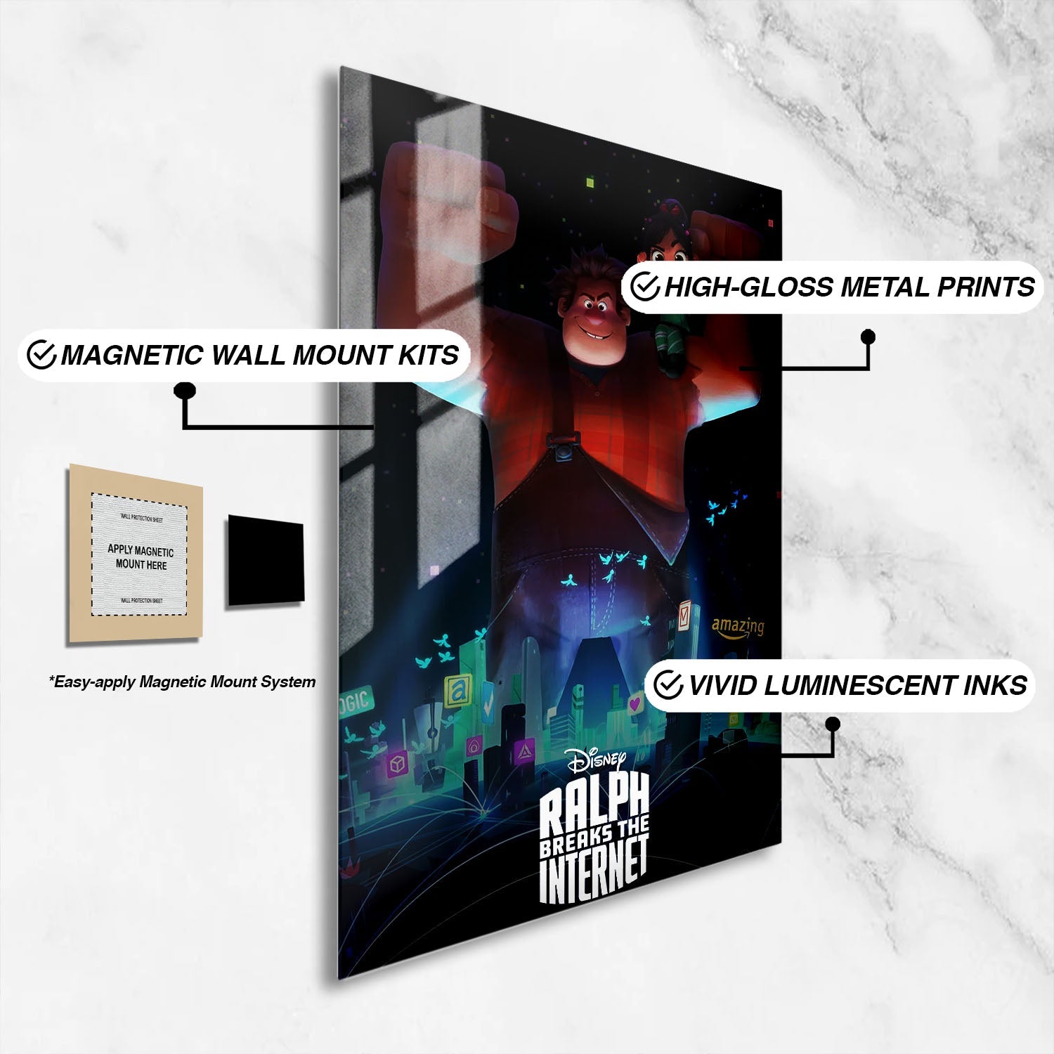 Flex Designs Metal Poster Ralph Breaks the Internet Classic 16 x 24" Home Goods - Movie 2018 Movie Metal Poster