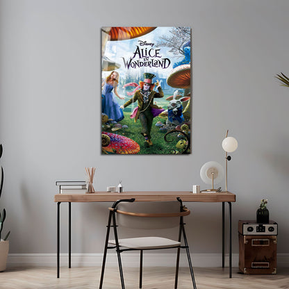 Flex Designs Metal Poster Alice in Wonderland Live Action 24 x 36" Home Goods - Movie 2010 Movie Metal Poster