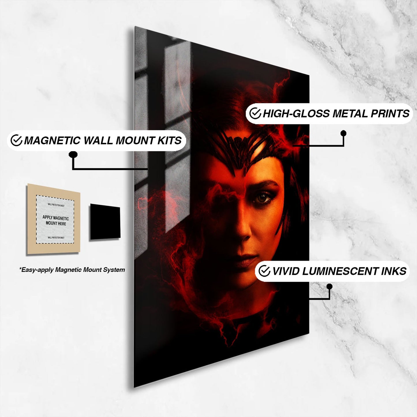 Flex Designs Metal Poster Doctor Strange in the Multiverse of Madness Wanda 16 x 24" Home Goods - Movie 2022 Movie Metal Poster