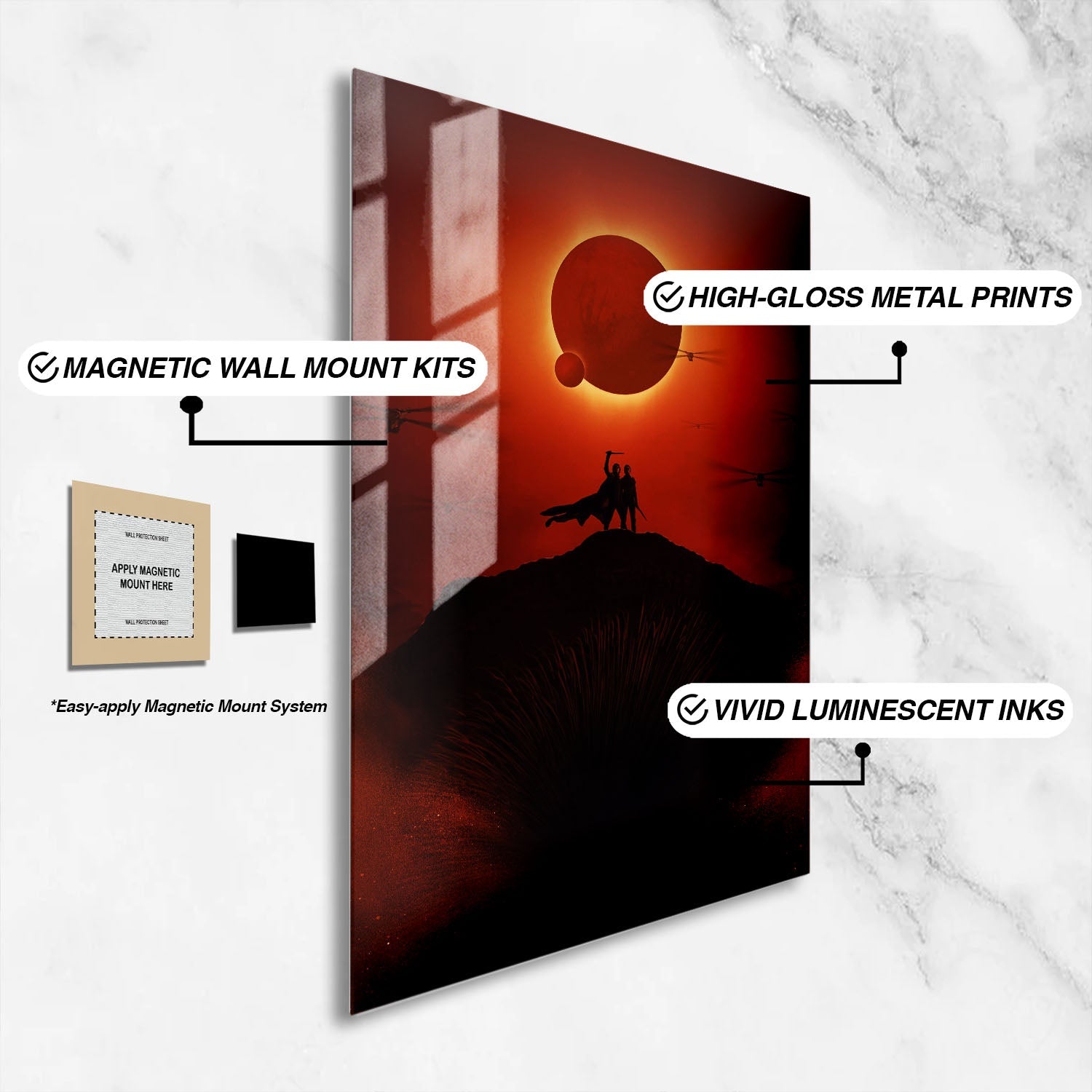 Flex Designs Metal Poster Dune - Part Two Minimalist 16 x 24" Home Goods - Movie 2024 Movie Metal Poster