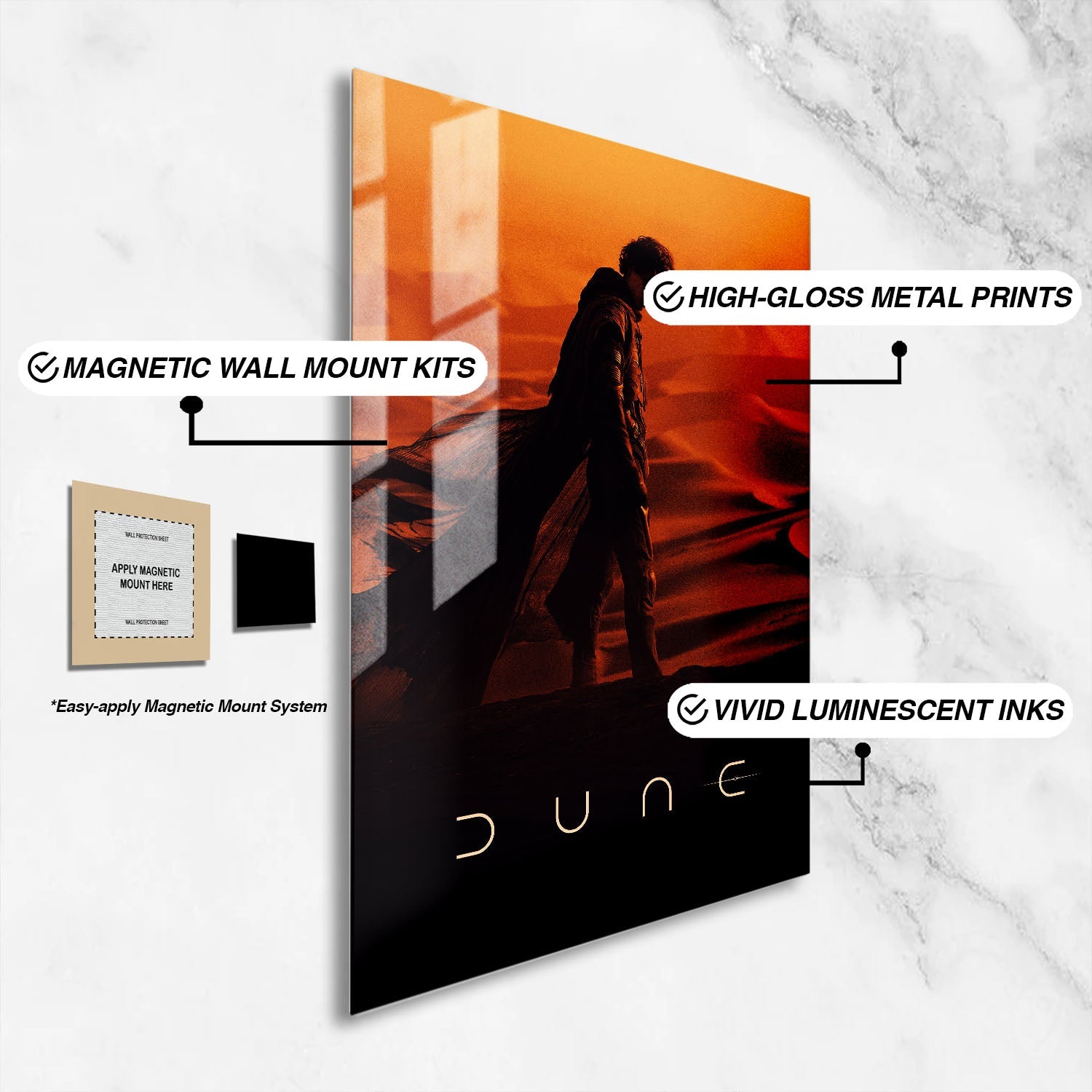 Flex Designs Metal Poster Dune Cinematic 16 x 24" Home Goods - Movie 2021 Movie Metal Poster