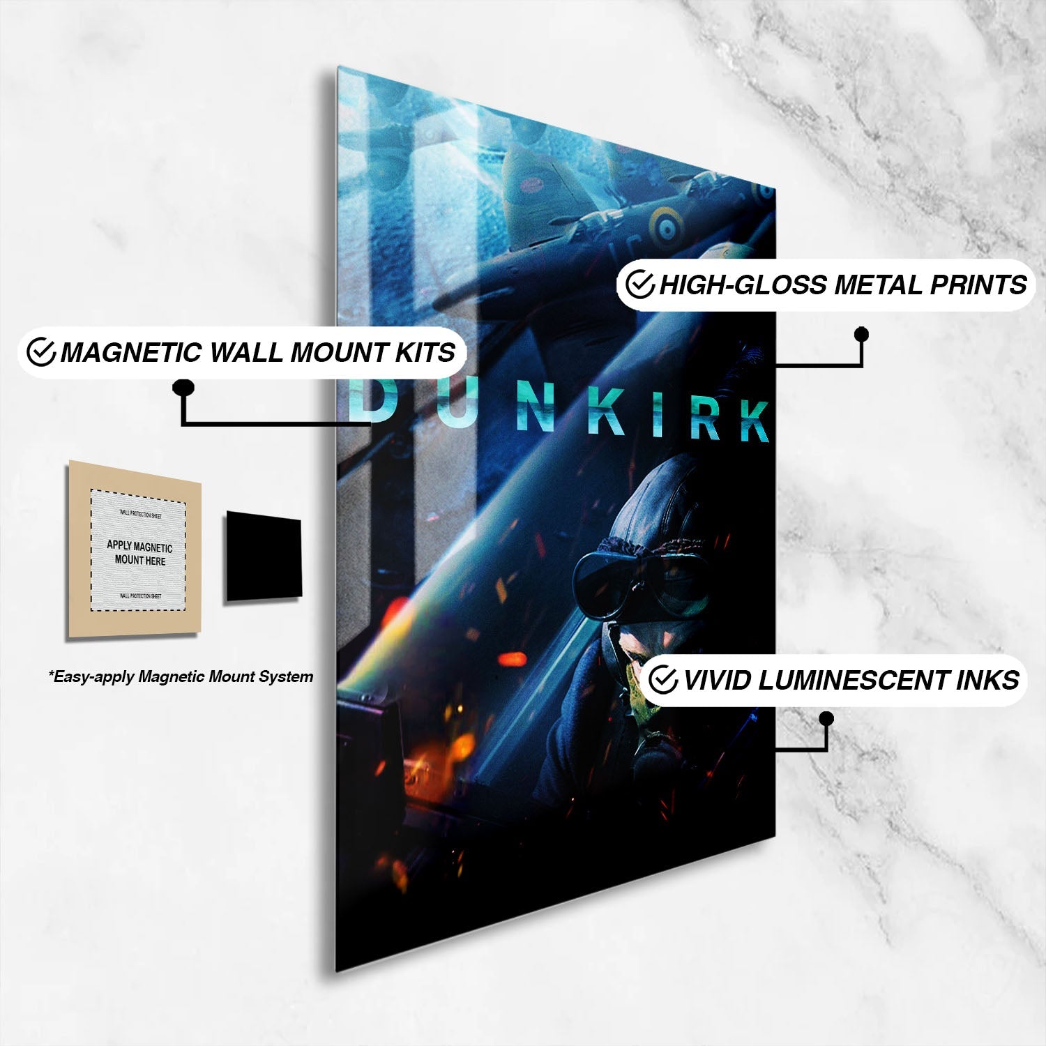 Flex Designs Metal Poster Dunkirk Theatrical 16 x 24" Home Goods - Movie 2017 Movie Metal Poster