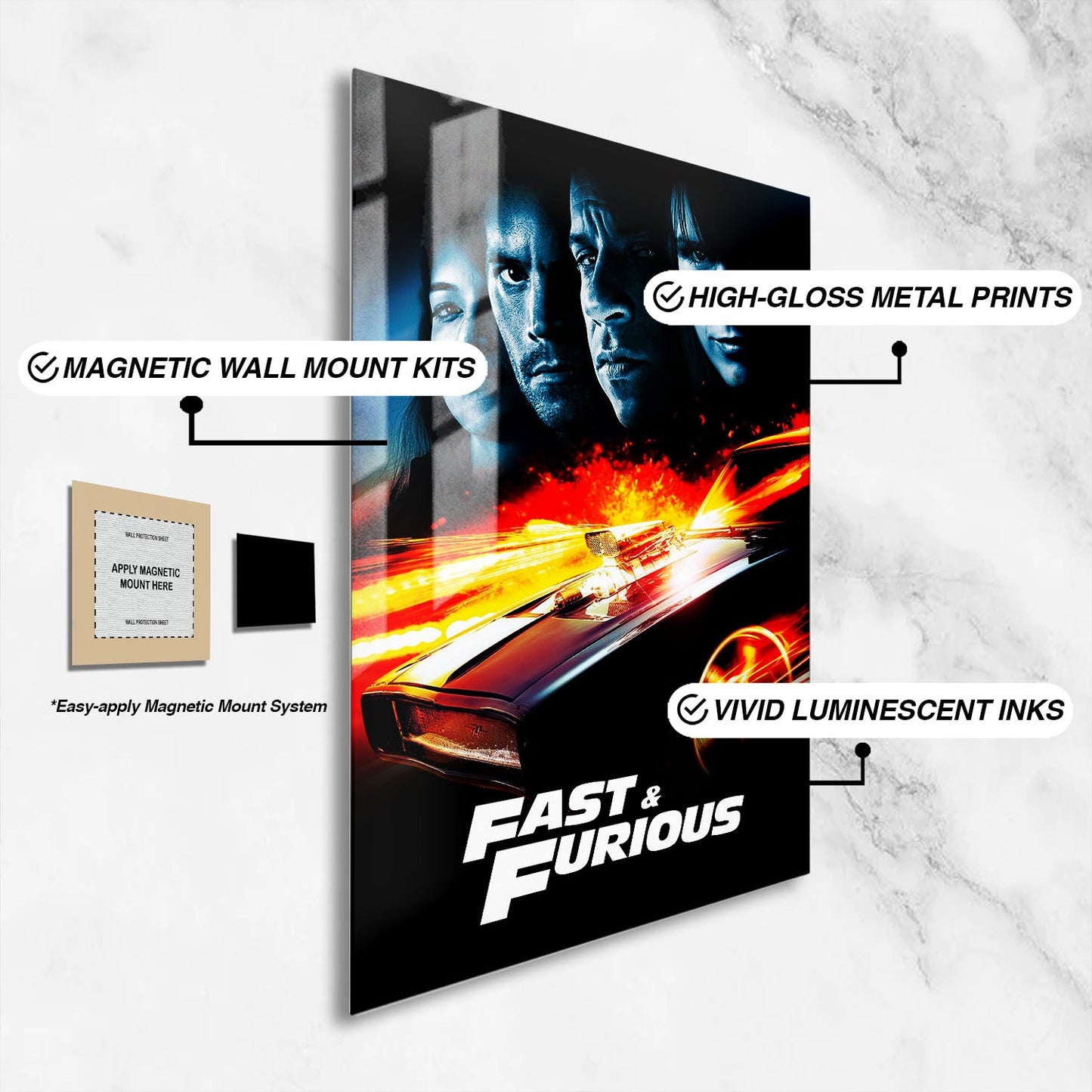 Flex Designs Metal Poster Fast Furious Classic 16 x 24" Home Goods - Movie 2009 Movie Metal Poster