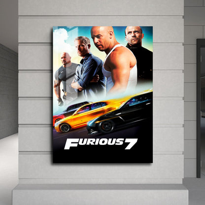 Flex Designs Metal Poster Furious 7 Classic 24 x 36" Home Goods - Movie 2015 Movie Metal Poster