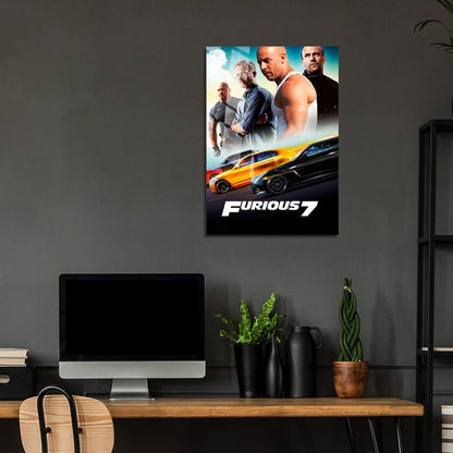 Flex Designs Metal Poster Furious 7 Classic 5 x 7" Home Goods - Movie 2015 Movie Metal Poster