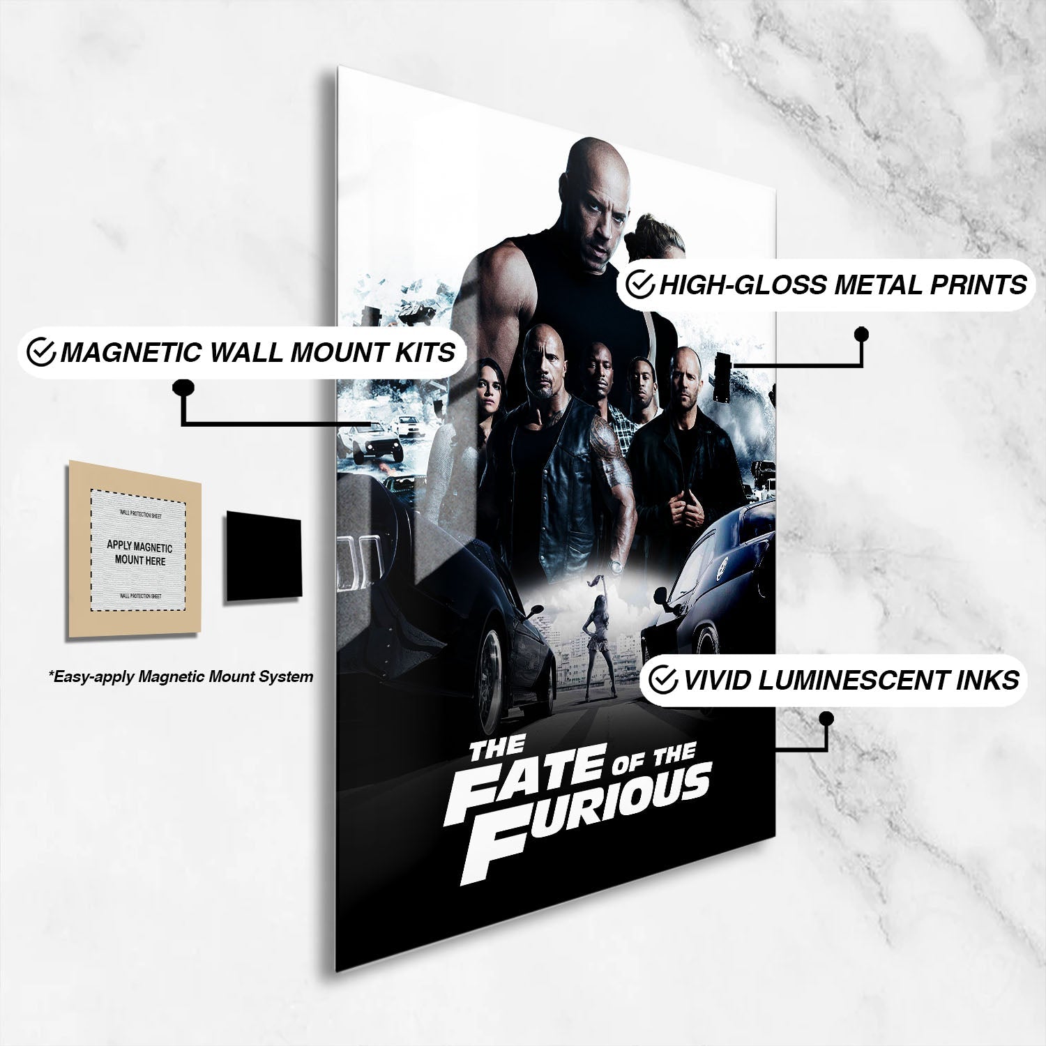 Flex Designs Metal Poster The Fate of the Furious Classic 16 x 24" Home Goods - Movie 2017 Movie Metal Poster