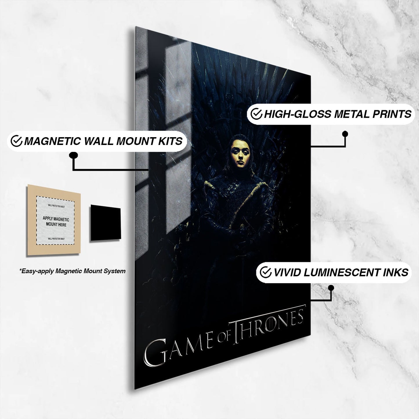 Flex Designs Metal Poster Game of Thrones Arya Stark Classic 16 x 24" Home Goods - TV Show 2011 TV Show Metal Poster
