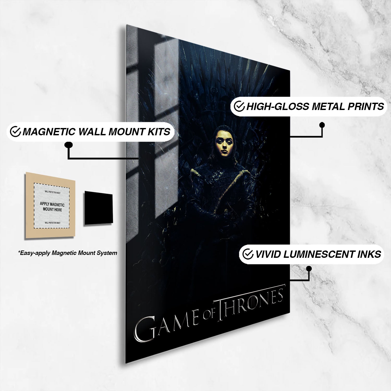Flex Designs Metal Poster Game of Thrones Arya Stark Classic 16 x 24" Home Goods - TV Show 2011 TV Show Metal Poster