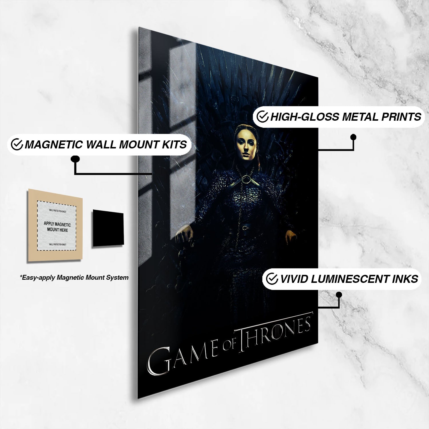 Flex Designs Metal Poster Game of Thrones Sansa Stark Classic 16 x 24" Home Goods - TV Show 2011 TV Show Metal Poster