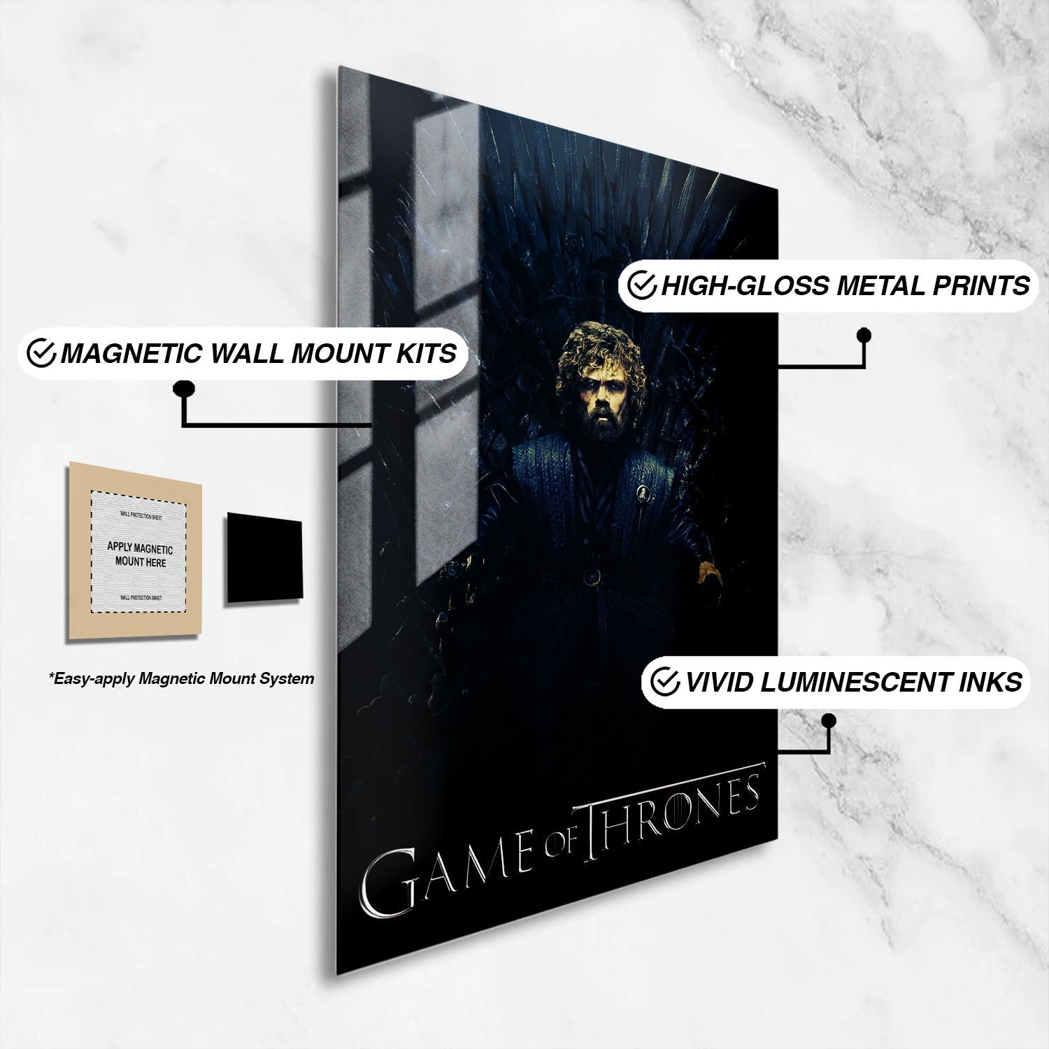 Flex Designs Metal Poster Game of Thrones Tyrion Lannister Classic 16 x 24" Home Goods - TV Show 2011 TV Show Metal Poster